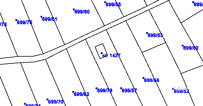 Parcela st. 1427 v KÚ Brandýsek, Katastrální mapa