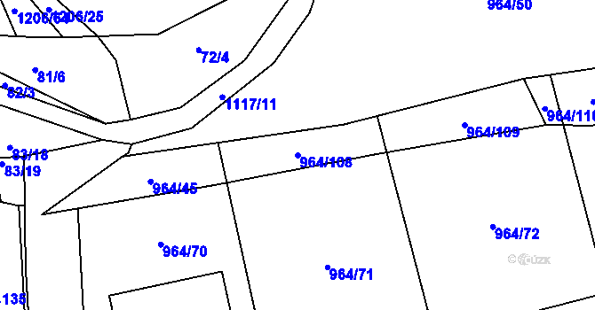 Parcela st. 964/108 v KÚ Brandýsek, Katastrální mapa