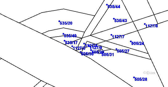 Parcela st. 1127/4 v KÚ Brandýsek, Katastrální mapa