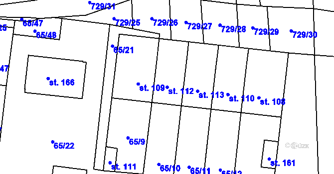 Parcela st. 112 v KÚ Branice, Katastrální mapa