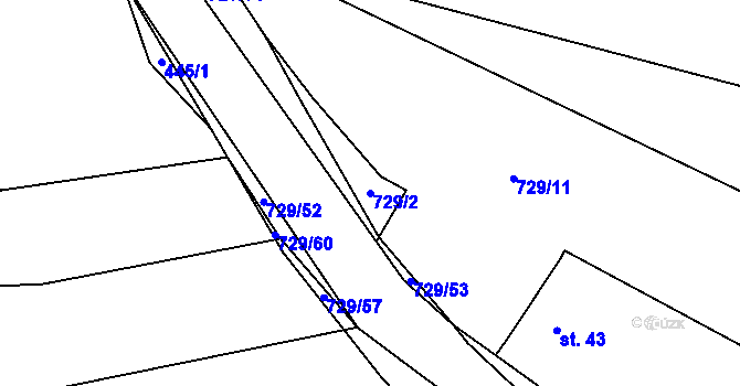 Parcela st. 729/2 v KÚ Branice, Katastrální mapa