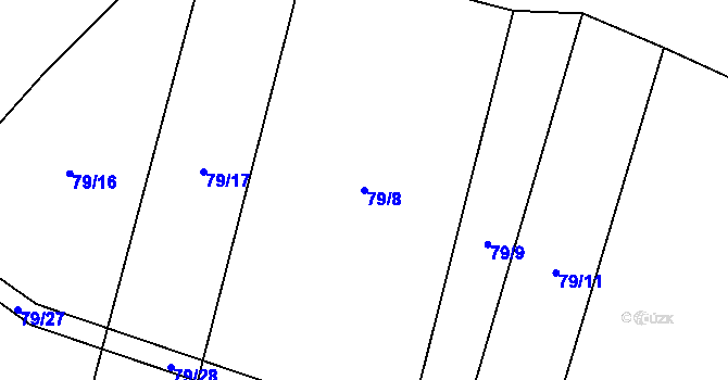 Parcela st. 79/8 v KÚ Branice, Katastrální mapa