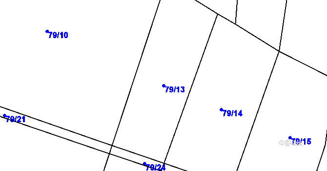 Parcela st. 79/13 v KÚ Branice, Katastrální mapa