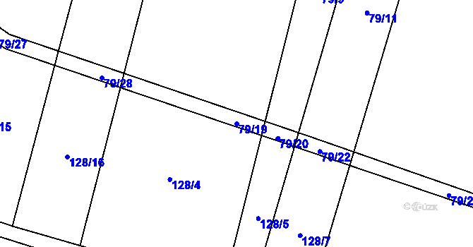 Parcela st. 79/19 v KÚ Branice, Katastrální mapa