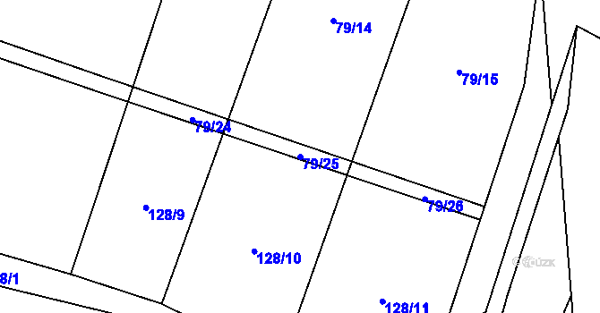 Parcela st. 79/25 v KÚ Branice, Katastrální mapa