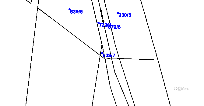 Parcela st. 639/7 v KÚ Branice, Katastrální mapa