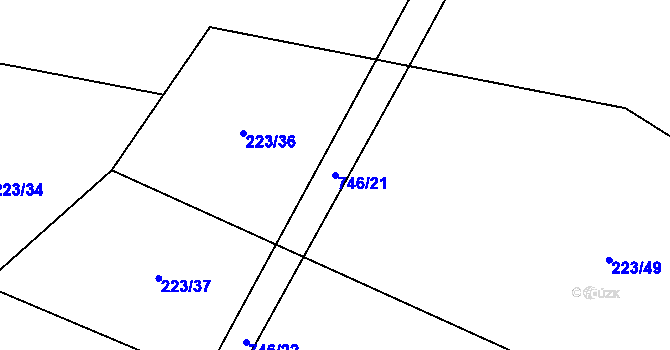 Parcela st. 746/21 v KÚ Branice, Katastrální mapa