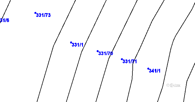 Parcela st. 331/70 v KÚ Branice, Katastrální mapa