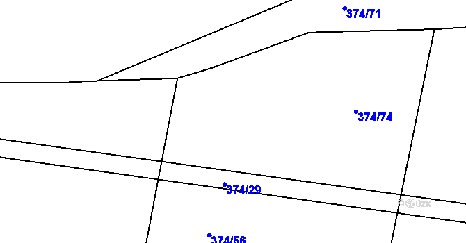 Parcela st. 374/73 v KÚ Branice, Katastrální mapa