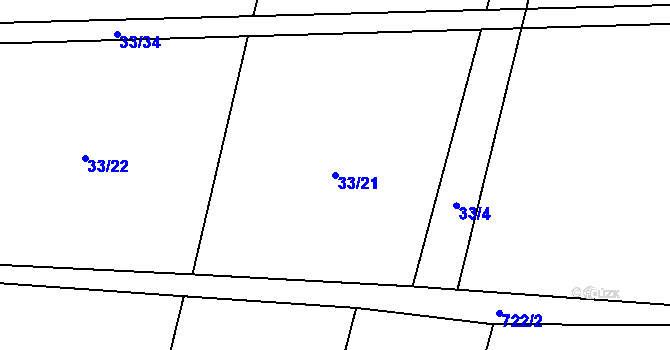 Parcela st. 33/21 v KÚ Branice, Katastrální mapa