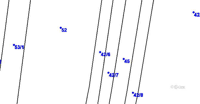 Parcela st. 42/6 v KÚ Okrouhlá u Branic, Katastrální mapa