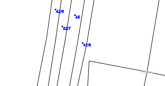 Parcela st. 42/8 v KÚ Okrouhlá u Branic, Katastrální mapa