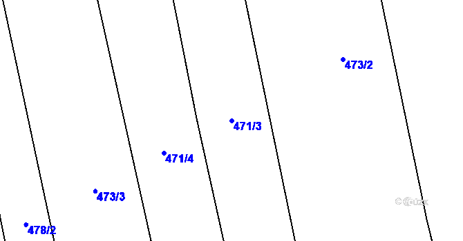 Parcela st. 471/3 v KÚ Okrouhlá u Branic, Katastrální mapa