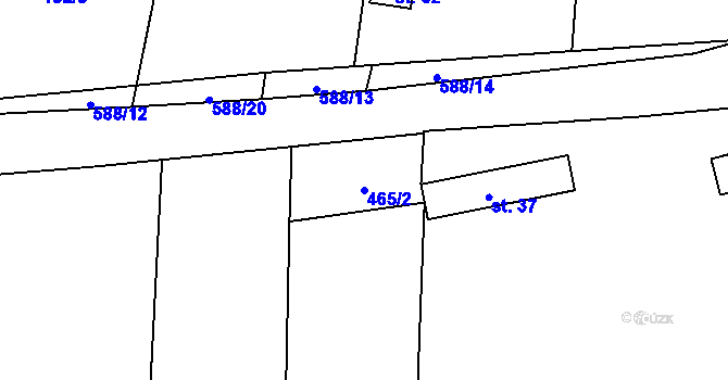 Parcela st. 465/2 v KÚ Okrouhlá u Branic, Katastrální mapa