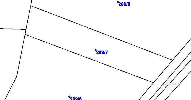 Parcela st. 289/7 v KÚ Okrouhlá u Branic, Katastrální mapa