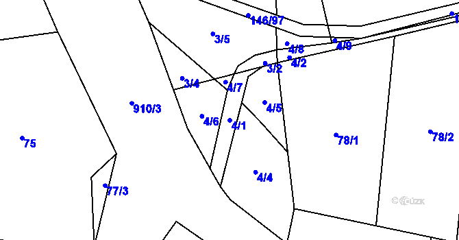 Parcela st. 4/1 v KÚ Stehlovice, Katastrální mapa