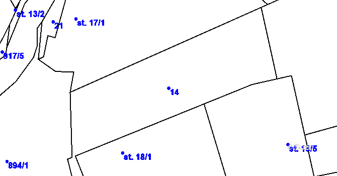 Parcela st. 14 v KÚ Stehlovice, Katastrální mapa