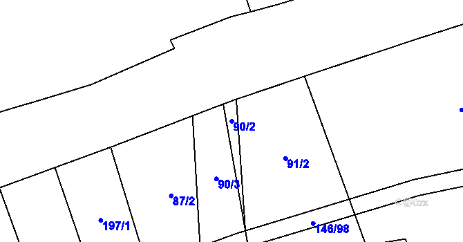 Parcela st. 90/2 v KÚ Stehlovice, Katastrální mapa