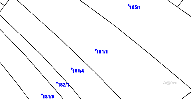 Parcela st. 181/1 v KÚ Stehlovice, Katastrální mapa