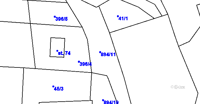 Parcela st. 894/11 v KÚ Stehlovice, Katastrální mapa