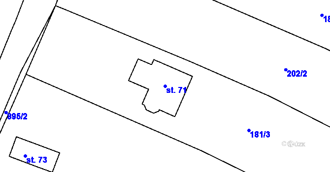 Parcela st. 71 v KÚ Stehlovice, Katastrální mapa