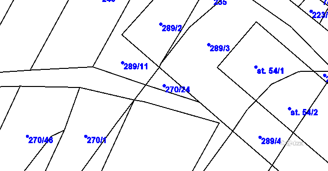 Parcela st. 270/24 v KÚ Stehlovice, Katastrální mapa