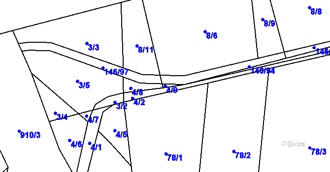 Parcela st. 4/9 v KÚ Stehlovice, Katastrální mapa