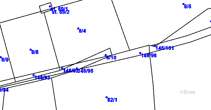 Parcela st. 8/10 v KÚ Stehlovice, Katastrální mapa