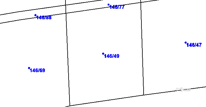 Parcela st. 146/49 v KÚ Stehlovice, Katastrální mapa
