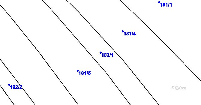 Parcela st. 182/1 v KÚ Stehlovice, Katastrální mapa