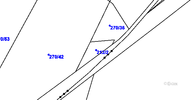 Parcela st. 212/2 v KÚ Stehlovice, Katastrální mapa