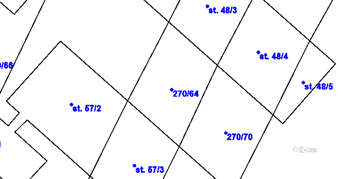 Parcela st. 270/64 v KÚ Stehlovice, Katastrální mapa