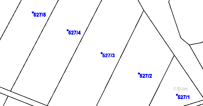 Parcela st. 527/3 v KÚ Stehlovice, Katastrální mapa
