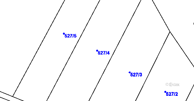 Parcela st. 527/4 v KÚ Stehlovice, Katastrální mapa