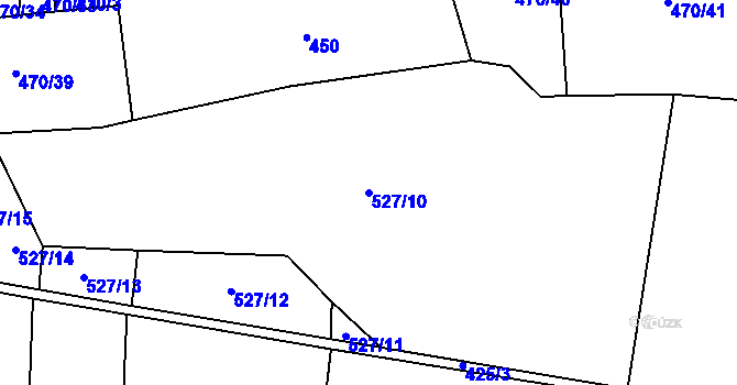 Parcela st. 527/10 v KÚ Stehlovice, Katastrální mapa
