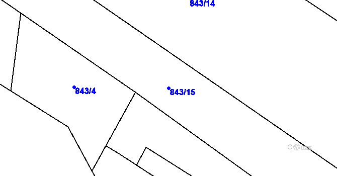 Parcela st. 843/15 v KÚ Stehlovice, Katastrální mapa