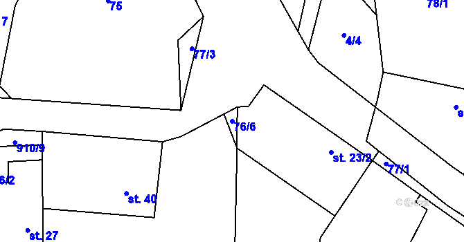 Parcela st. 76/6 v KÚ Stehlovice, Katastrální mapa