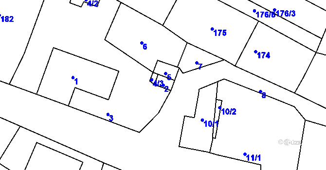Parcela st. 2 v KÚ Braníškov, Katastrální mapa