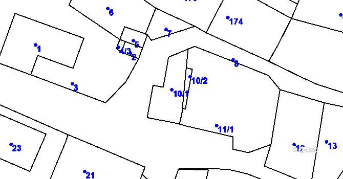 Parcela st. 10/1 v KÚ Braníškov, Katastrální mapa