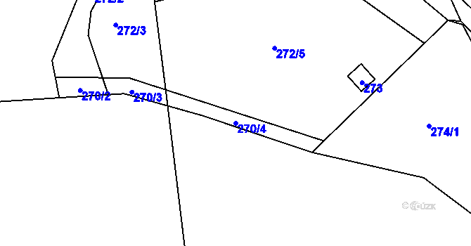 Parcela st. 270/4 v KÚ Braníškov, Katastrální mapa