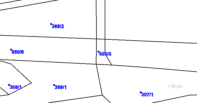 Parcela st. 650/5 v KÚ Branišov pod Křemešníkem, Katastrální mapa