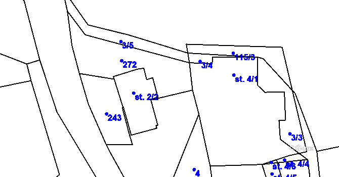 Parcela st. 2/1 v KÚ Branišov u Jihlavy, Katastrální mapa