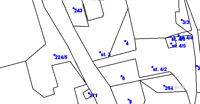 Parcela st. 3 v KÚ Branišov u Jihlavy, Katastrální mapa