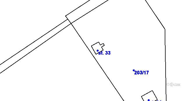 Parcela st. 33 v KÚ Branišov u Jihlavy, Katastrální mapa