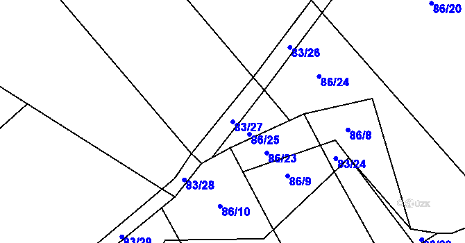 Parcela st. 83/27 v KÚ Branišov u Jihlavy, Katastrální mapa