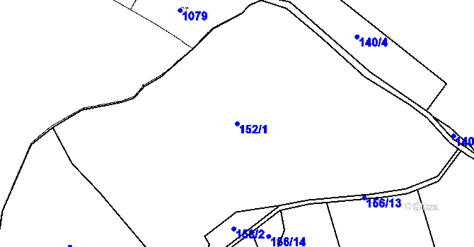 Parcela st. 152/1 v KÚ Branišov u Jihlavy, Katastrální mapa