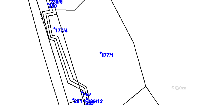 Parcela st. 177/1 v KÚ Branišov u Jihlavy, Katastrální mapa