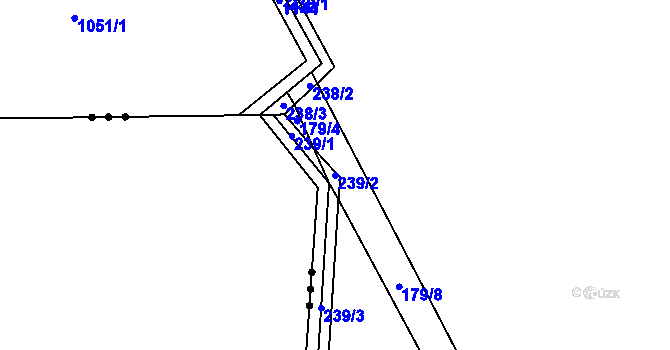 Parcela st. 239/2 v KÚ Branišov u Jihlavy, Katastrální mapa