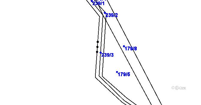 Parcela st. 239/3 v KÚ Branišov u Jihlavy, Katastrální mapa