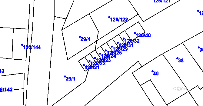 Parcela st. 126/24 v KÚ Branišovice, Katastrální mapa